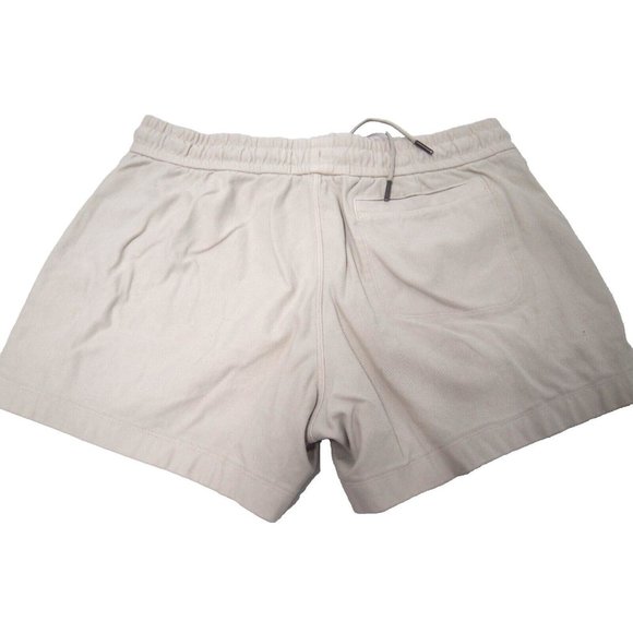 Athleta Womens Shorts 4 Drawstring Soft Zipper Pockets Beige 4" Inseam - Picture 2 of 5